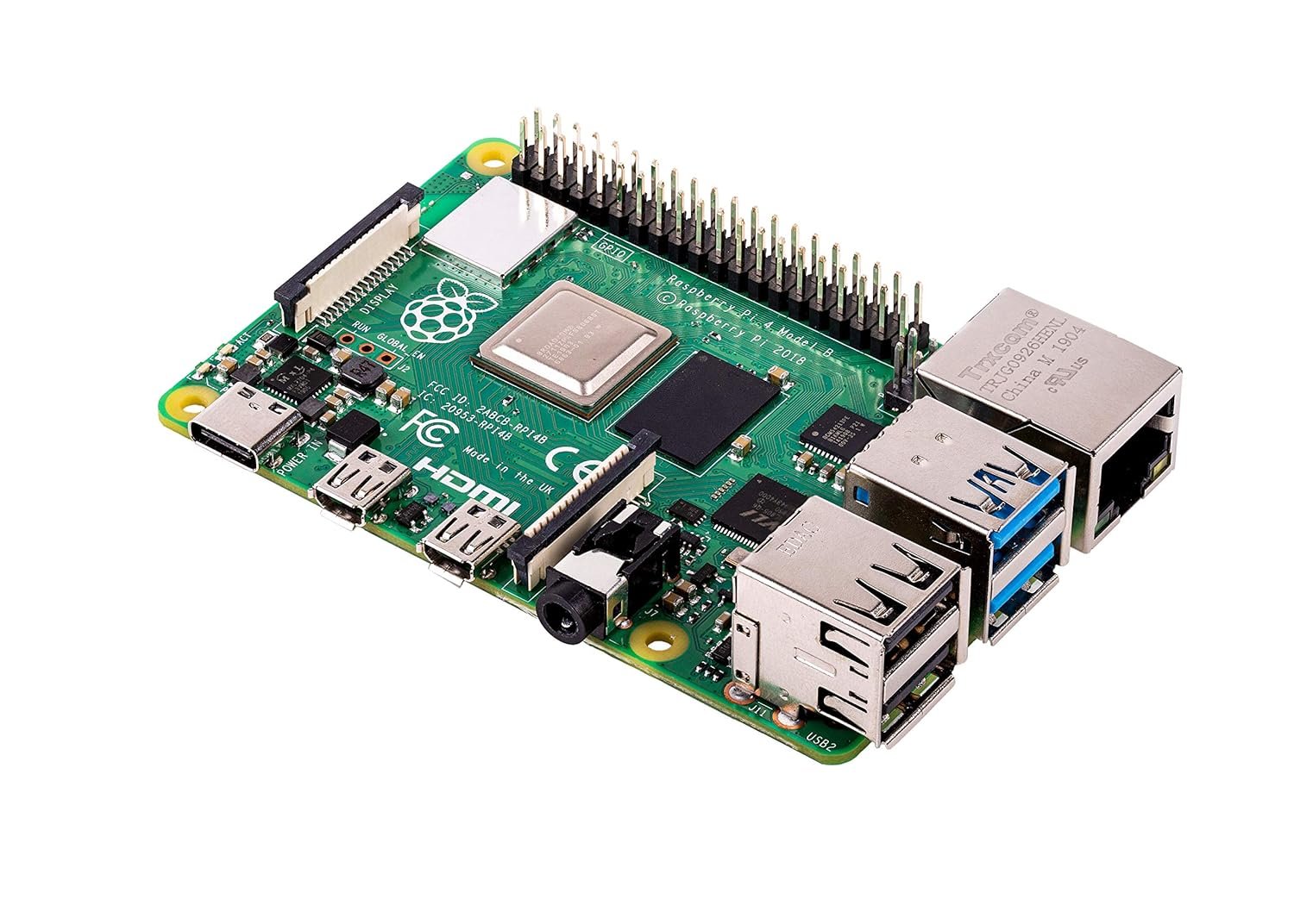 Raspberry Pi 4 Model B 2GB RAM DDR4 64-bit SoC @1.5 GHz CPU Single Board Computer